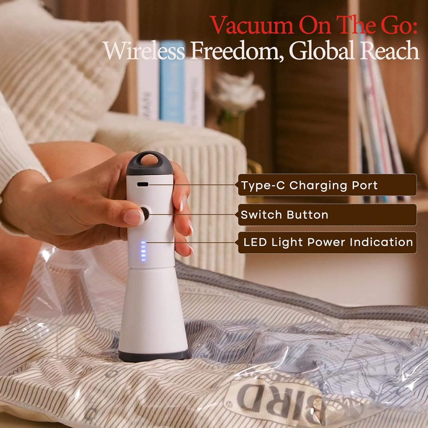 Travel Vacuum Storage Bags with Rechargeable Pump Set